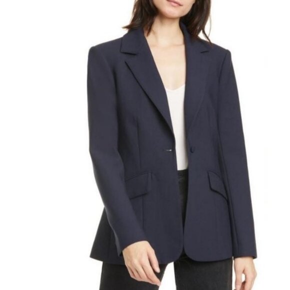 Cinq À Sept Kym Zipper Blazer In Navy Size 8